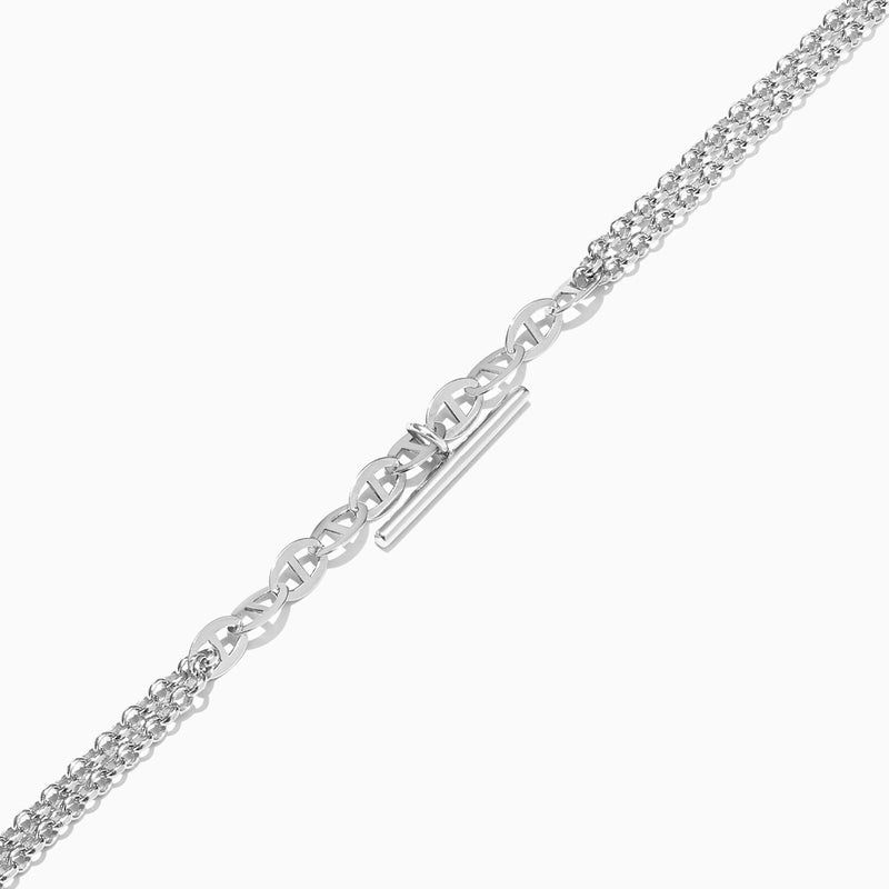 Waves by L'azurde Beaded Chain Bracelet In Silver - Image 3